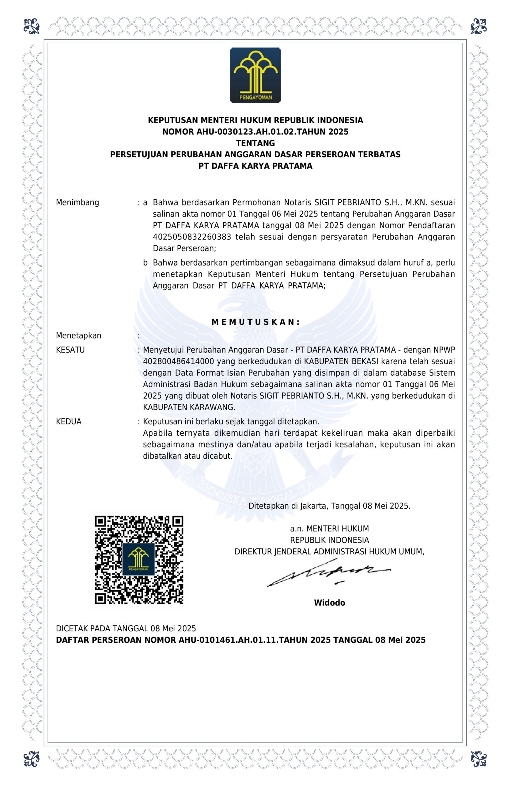 SK PENDIRIAN PT DAFFA KARYA PRATAMA-images-0 SK PENDIRIAN PT DAFFA KARYA PRATAMA-images-0